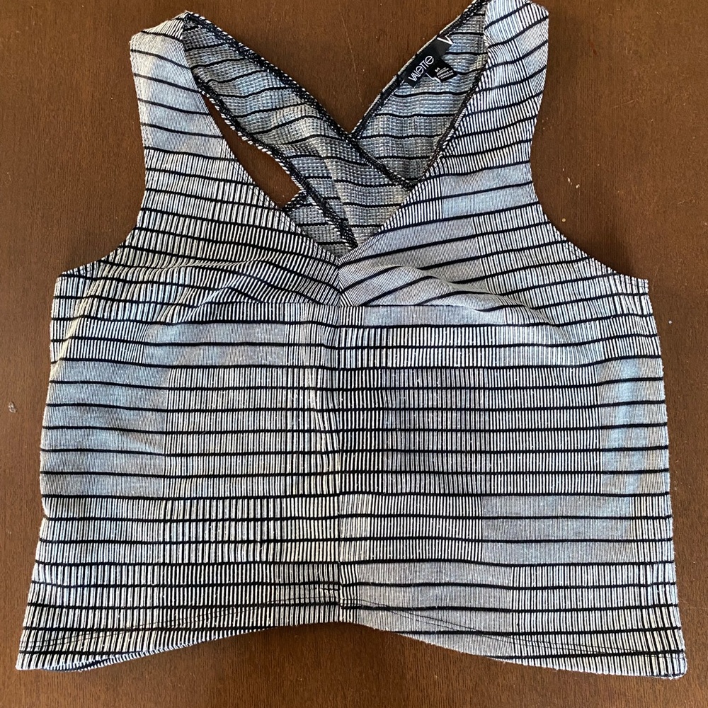 Striped Black and White Crop Top